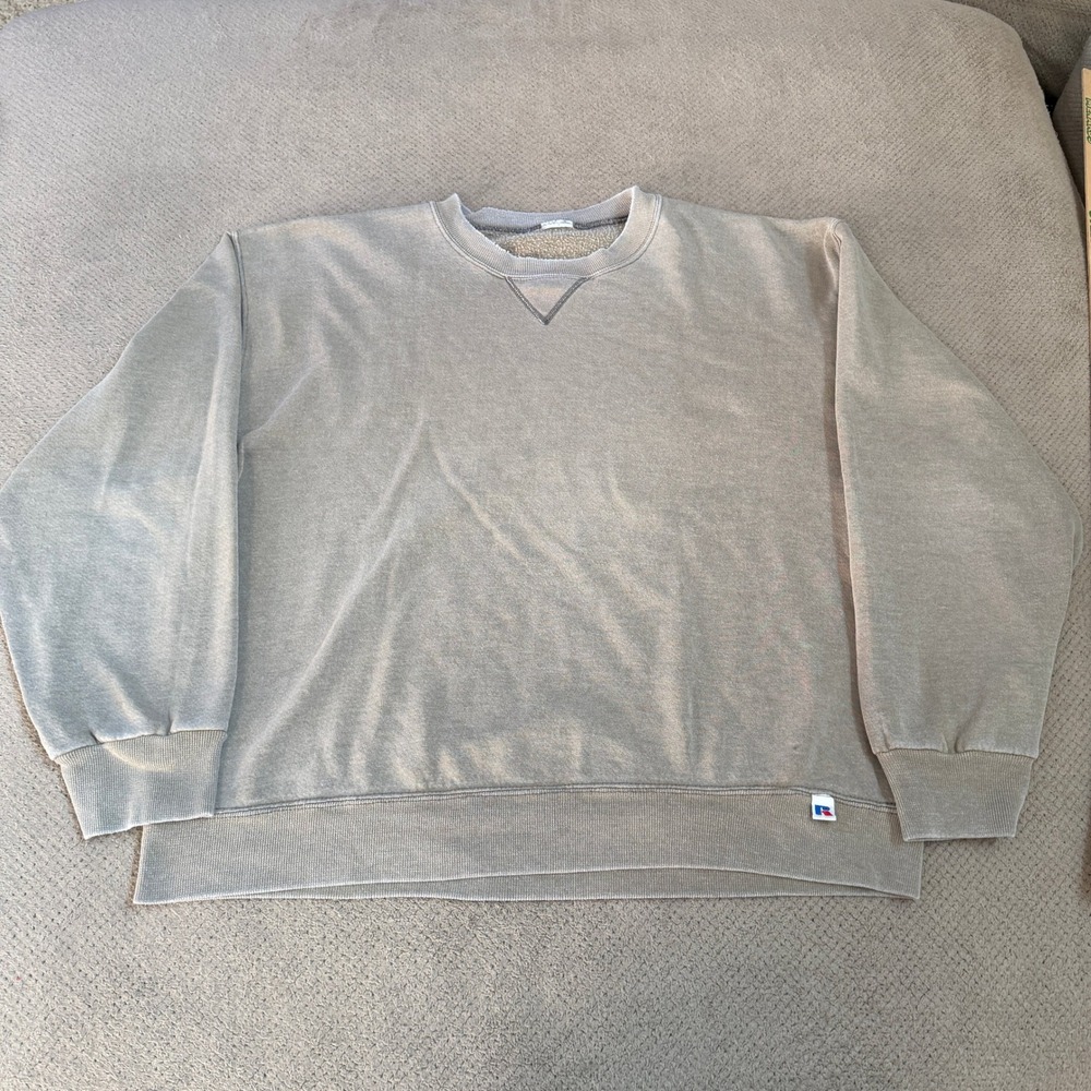 Vintage 1990s Russell Athletic Blank Crewneck Sweatshirt Gray Size Large
